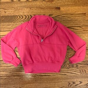 Abercrombie & Fitch Girl's Pink Half-Zip Sweatshirt